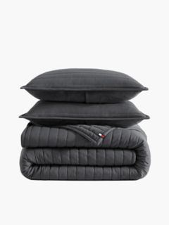 Grey Quilted Bed-In-A-Bag Set — Charcoal Grey 1