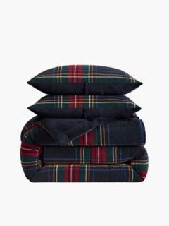 Classic Tartan Chenille Bed-In-A-Bag Set — Core Navy 1