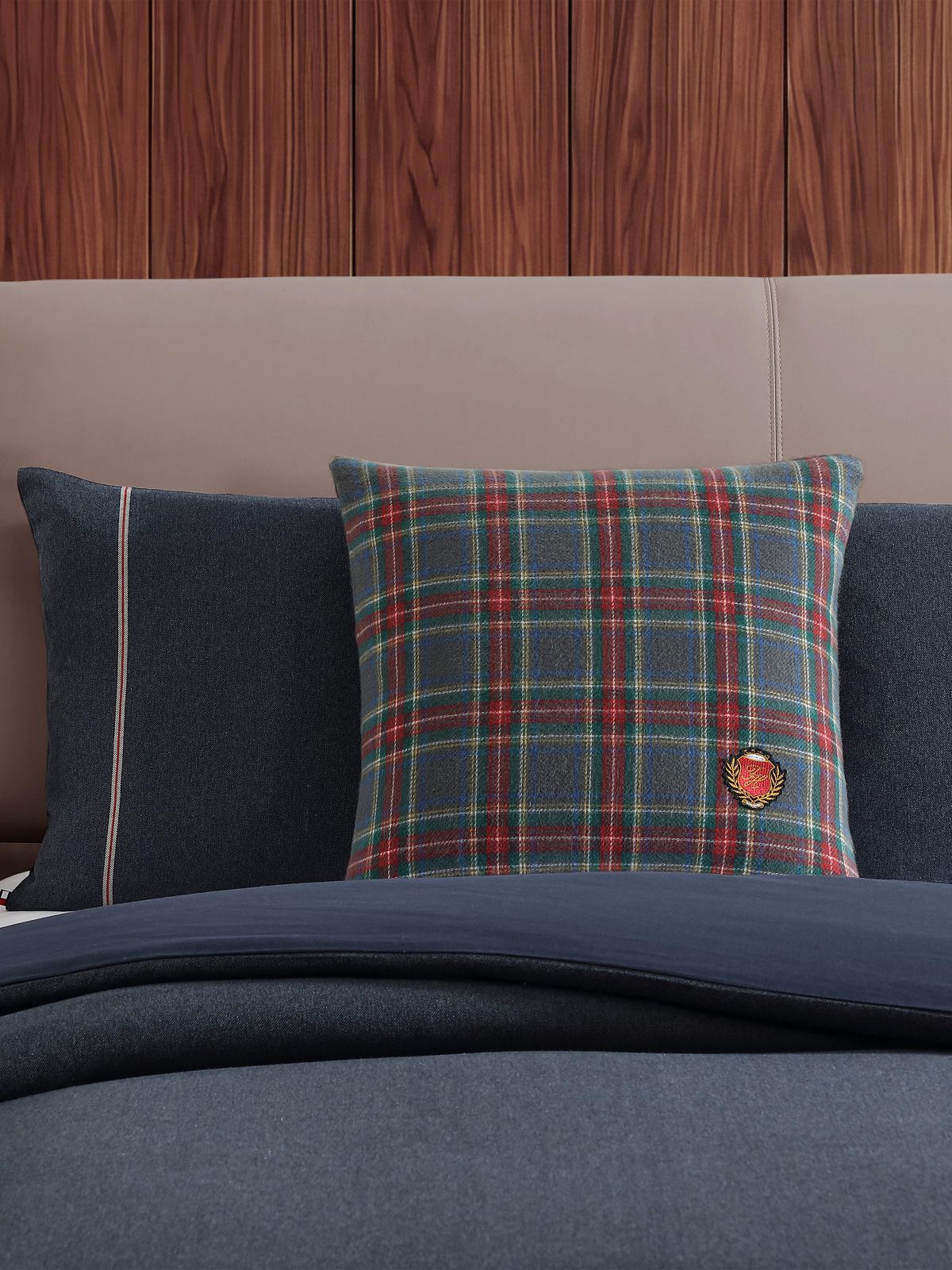 Grey Tartan Pillow — Grey