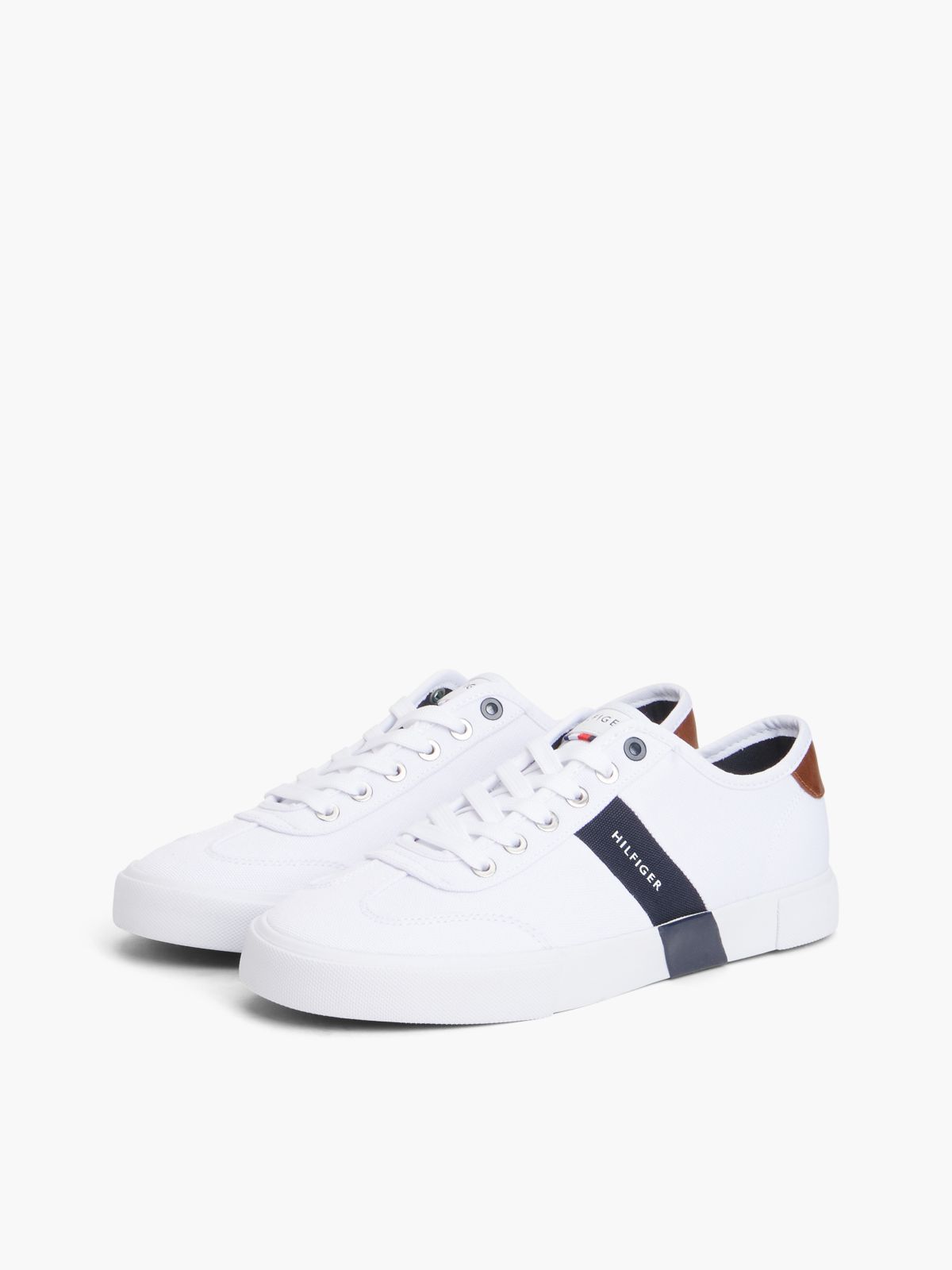 Canvas Low-Top Sneaker — White/Navy