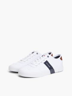 Canvas Low-Top Sneaker — White/Navy 2