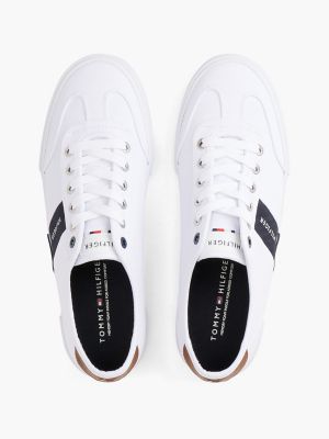 Мужские кроссовки Tommy Hilfiger Canvas Low-Top, цвет: Белый / Тёмно-синий — фото 3