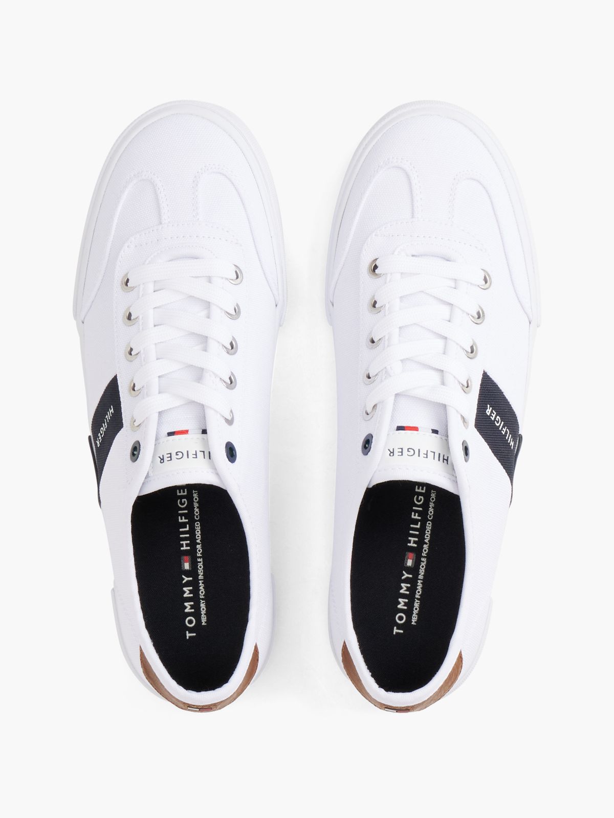 Canvas Low-Top Sneaker — White/Navy