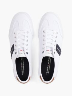 Canvas Low-Top Sneaker — White/Navy 3