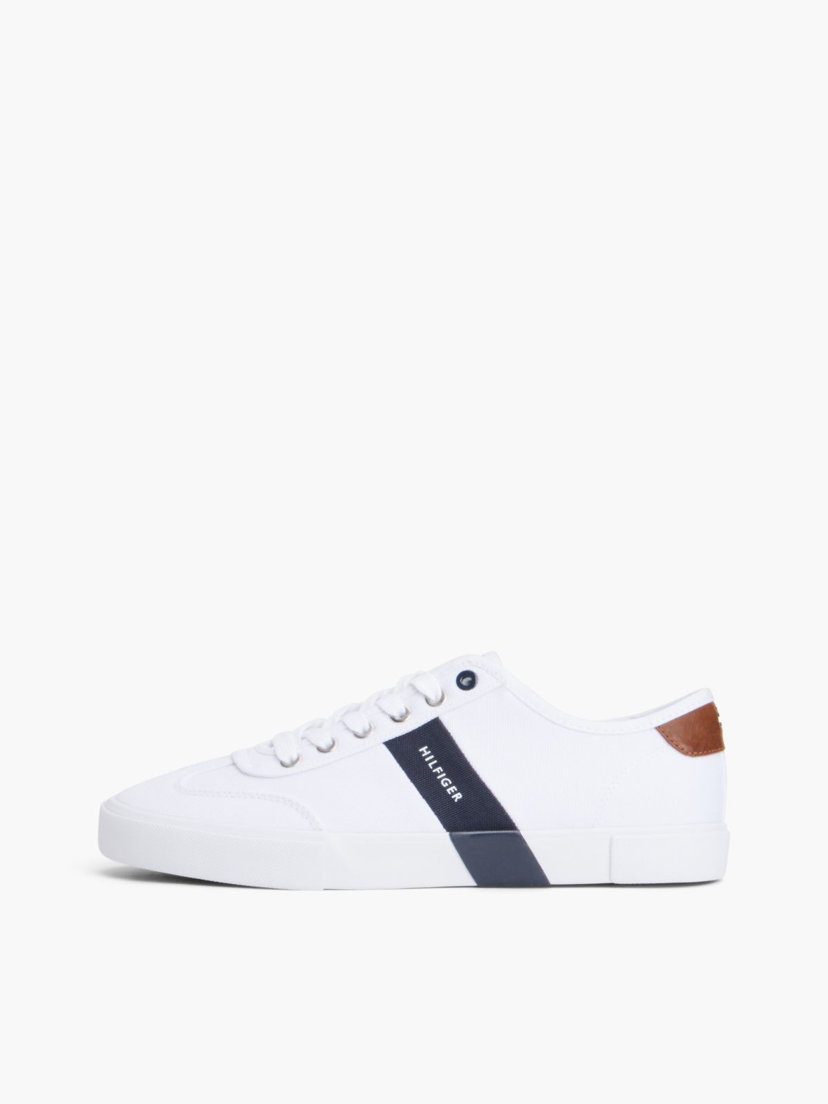 Canvas Low-Top Sneaker — White/Navy