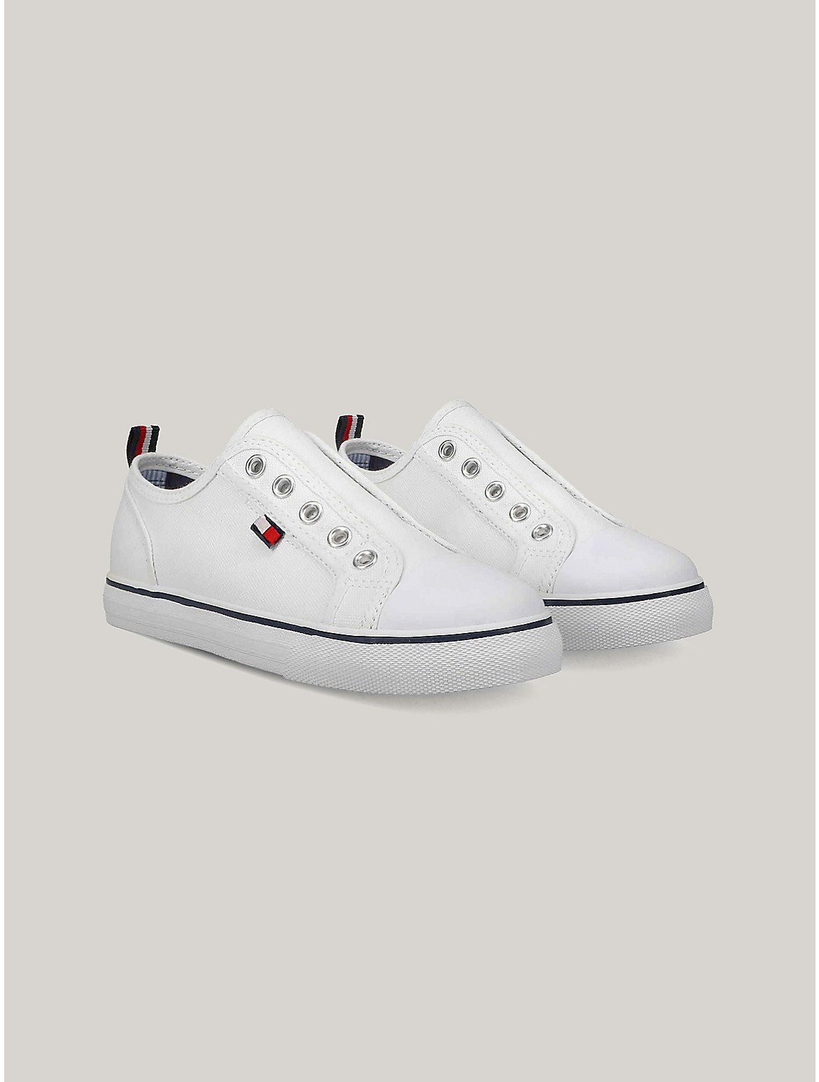 Tommy Hilfiger Kids' Laceless Sneaker - White - 10T