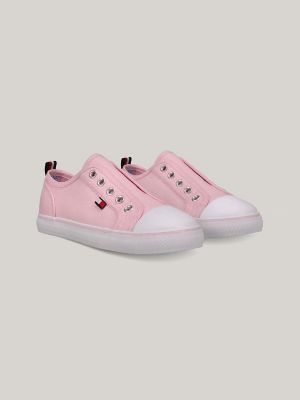 Tommy Hilfiger Toddler Girls Pink Sneakers Shoes Hook & Loop Size