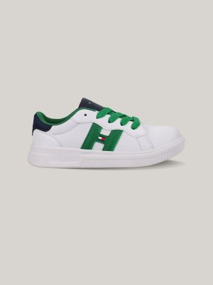 Kids' Bold H Sneaker, White / Green / Navy