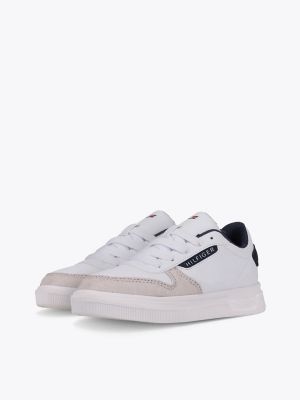 Big Kids' Hilfiger Logo Sneaker, White / Navy