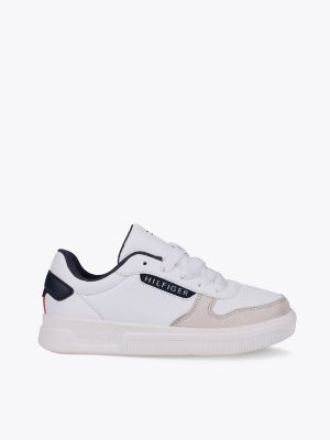 Big Kids' Hilfiger Logo Sneaker, White / Navy