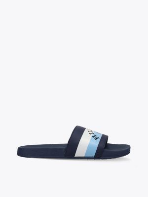 Kids' Stripe Logo Slide, Breezy Blue / Navy