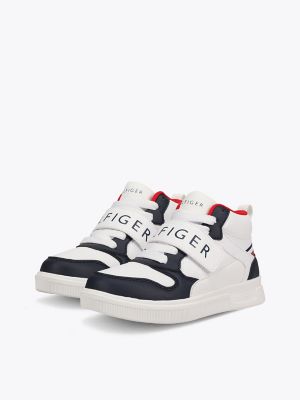 Kids' Colorblock Court Sneaker, White / Navy