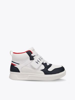 Kids' Colorblock Court Sneaker, White / Navy
