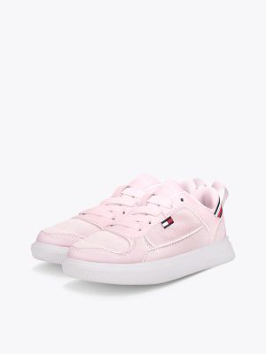 Big Kids' Silver Accent Court Sneaker, Pink