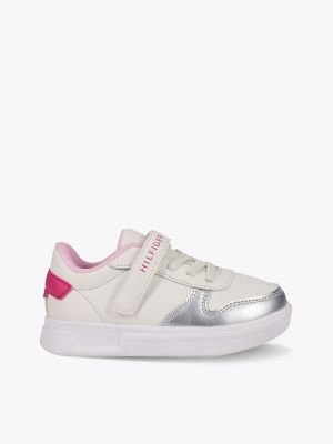 Little Kids' Silver Accent Court Sneaker, Pink