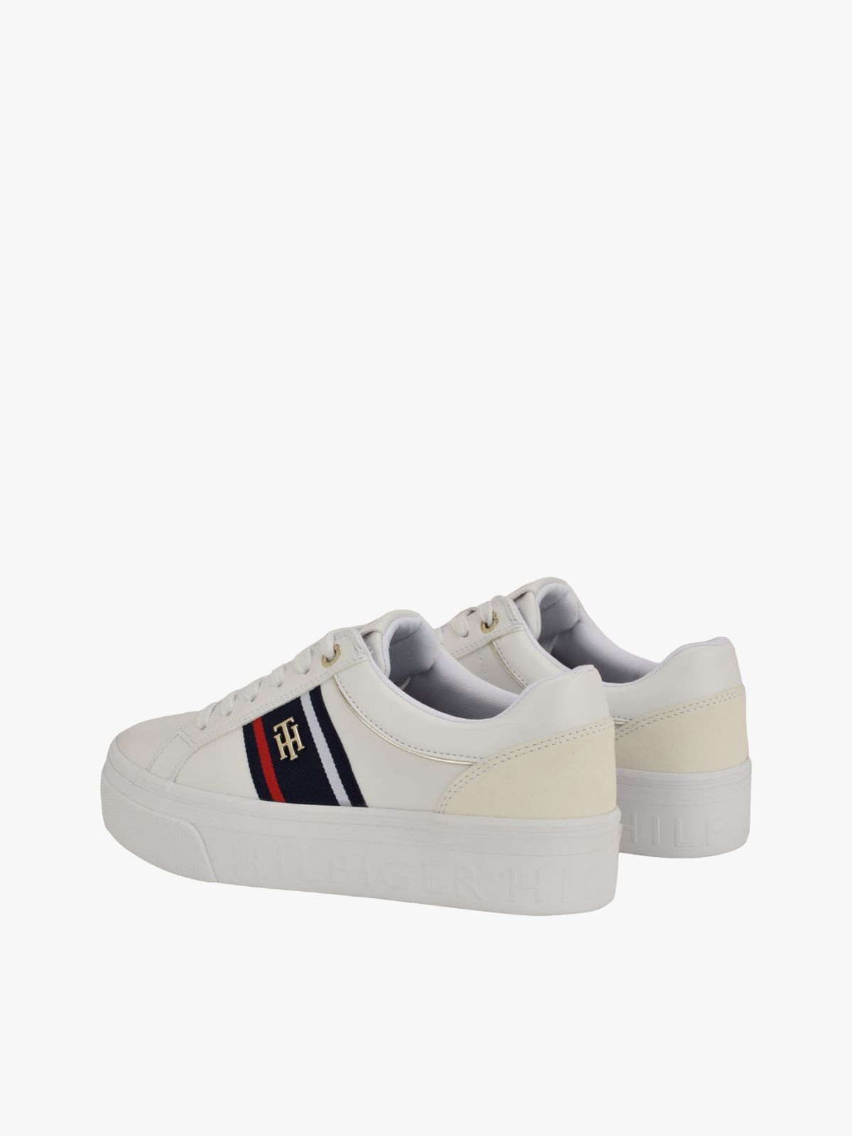 Banner Stripe Cupsole Sneaker — White