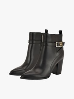 Logo Hardware Pointed Toe Ankle Boot — Black 2