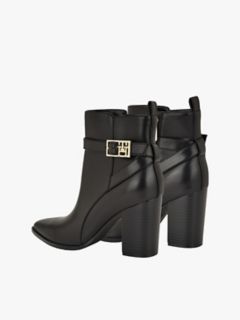 Logo Hardware Pointed Toe Ankle Boot — Black 4
