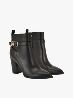 Logo Hardware Pointed Toe Ankle Boot — Black 6