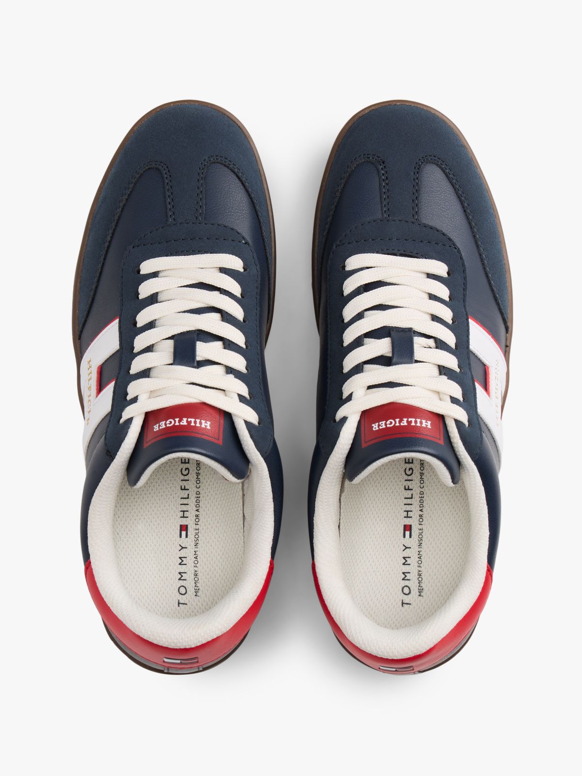 Hilfiger Logo Mix Media Skater Sneaker — Navy/Red/White