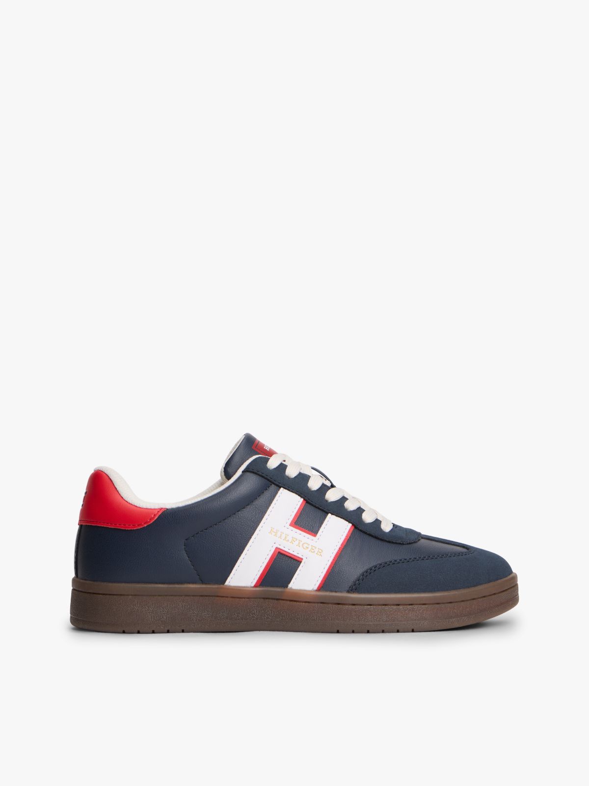 Hilfiger Logo Mix Media Skater Sneaker — Navy/Red/White