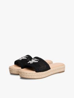 Script Monogram Espadrille Sandal — Black 2