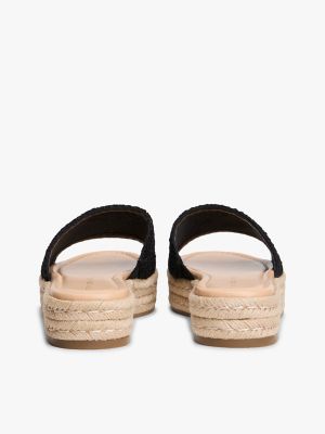 Женские сандалии Tommy Hilfiger Script Monogram Espadrille Sandal, цвет: Чёрный — фото 4
