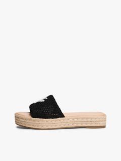 Script Monogram Espadrille Sandal — Black 7