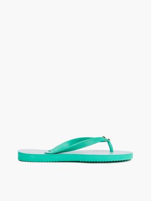 Metal Hardware Monogram Print Flip-Flop, Medium Green