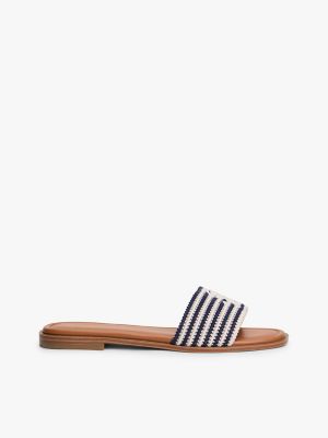 Script Monogram Stripe Woven Slide