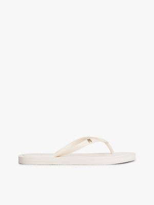 Monogram Hardware Flip Flop, Open White