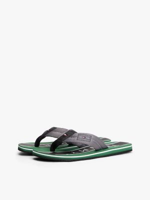 Мужские сандалии Tommy Hilfiger Logo Patch Flip-Flop, цвет: Средний серый — фото 2