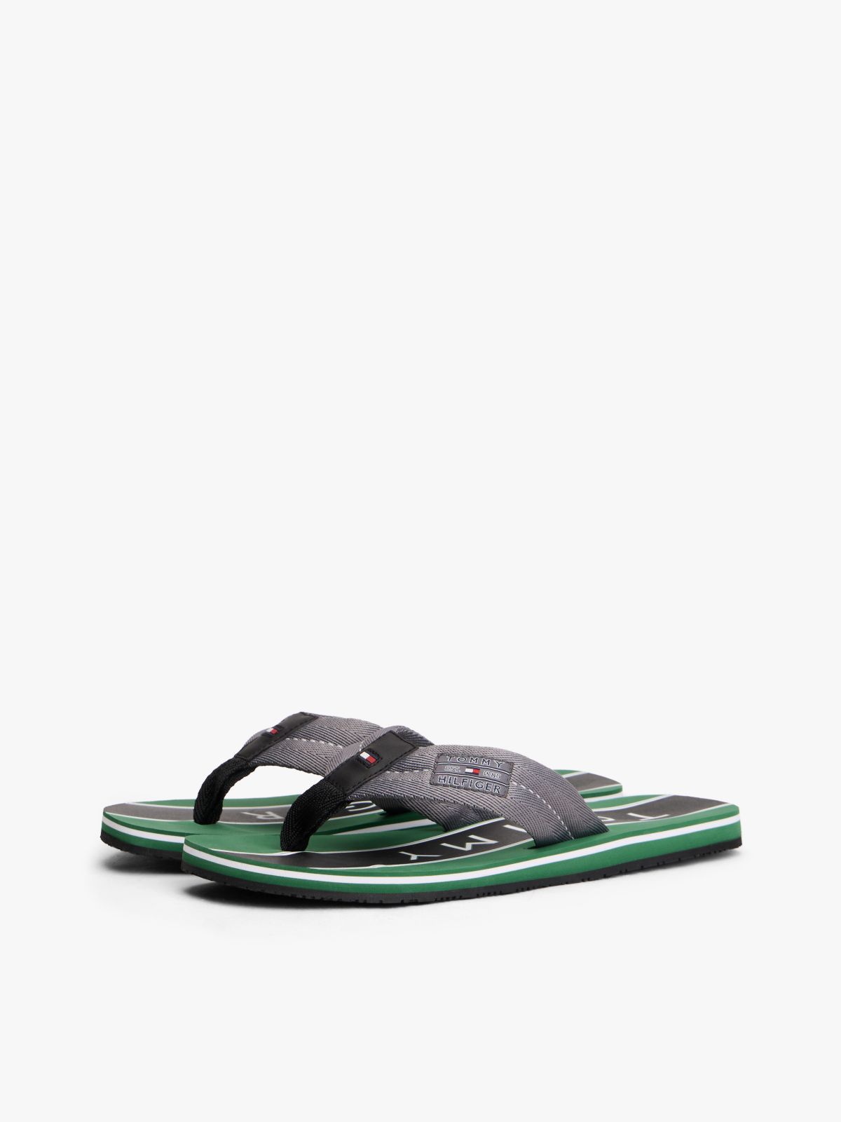 Logo Patch Flip-Flop — Medium Grey