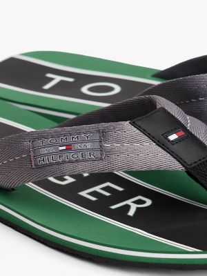 Мужские сандалии Tommy Hilfiger Logo Patch Flip-Flop, цвет: Средний серый — фото 6