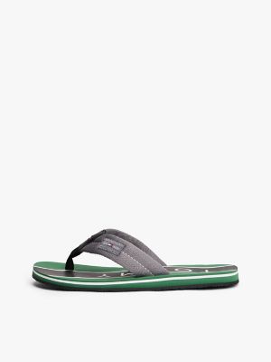 Мужские сандалии Tommy Hilfiger Logo Patch Flip-Flop, цвет: Средний серый — фото 7