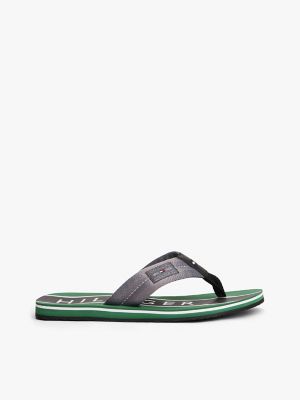 Logo Patch Flip-Flop, Medium Grey