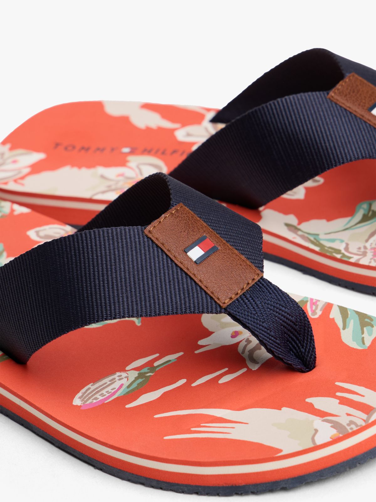 Floral Print Flip-Flop — Blue