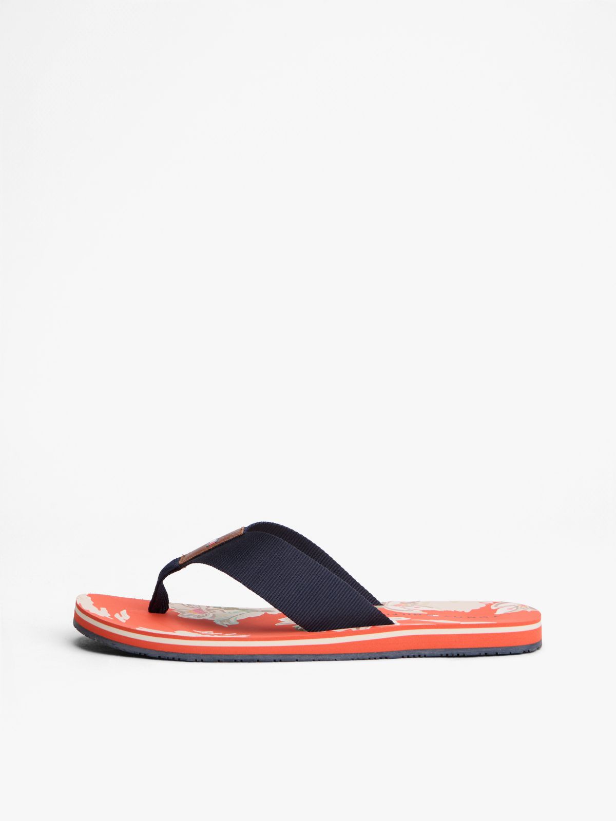Floral Print Flip-Flop — Blue