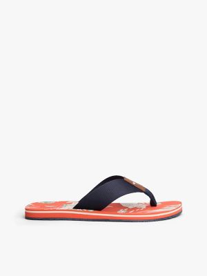 Floral Print Flip-Flop, Blue