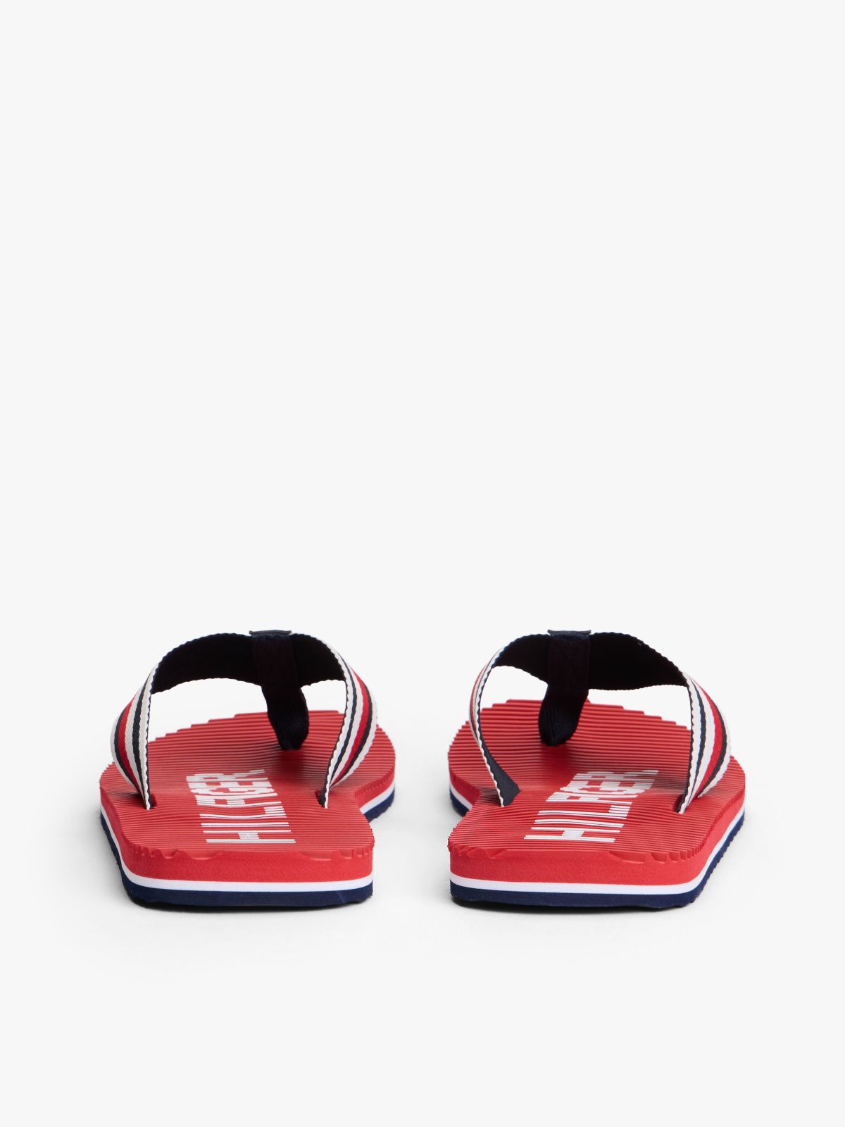 Striped Flip-Flop — Medium Red