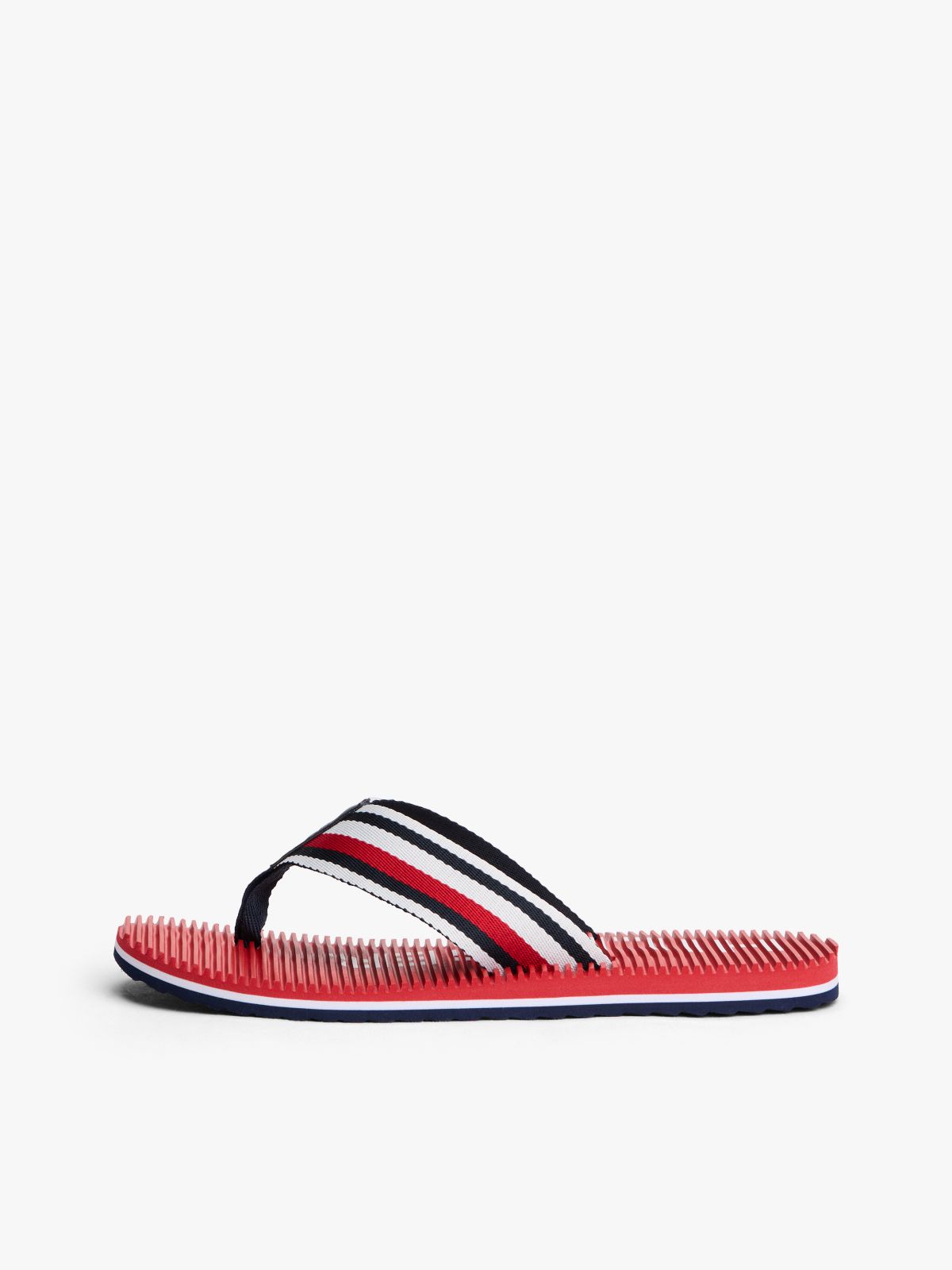 Striped Flip-Flop — Medium Red
