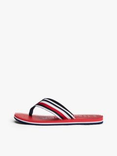 Striped Flip-Flop — Medium Red 7