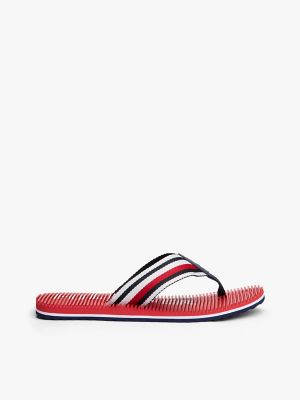 Striped Flip-Flop, Medium Red