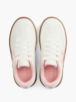 Детские кроссовки Tommy Hilfiger Hilfiger H-Logo, цвет: Белый / Розовый — фото 3