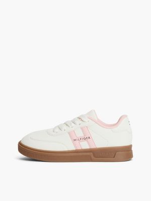 Детские кроссовки Tommy Hilfiger Hilfiger H-Logo, цвет: Белый / Розовый — фото 7