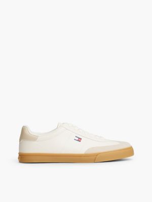 Flag Logo Skater Sneaker, Open White