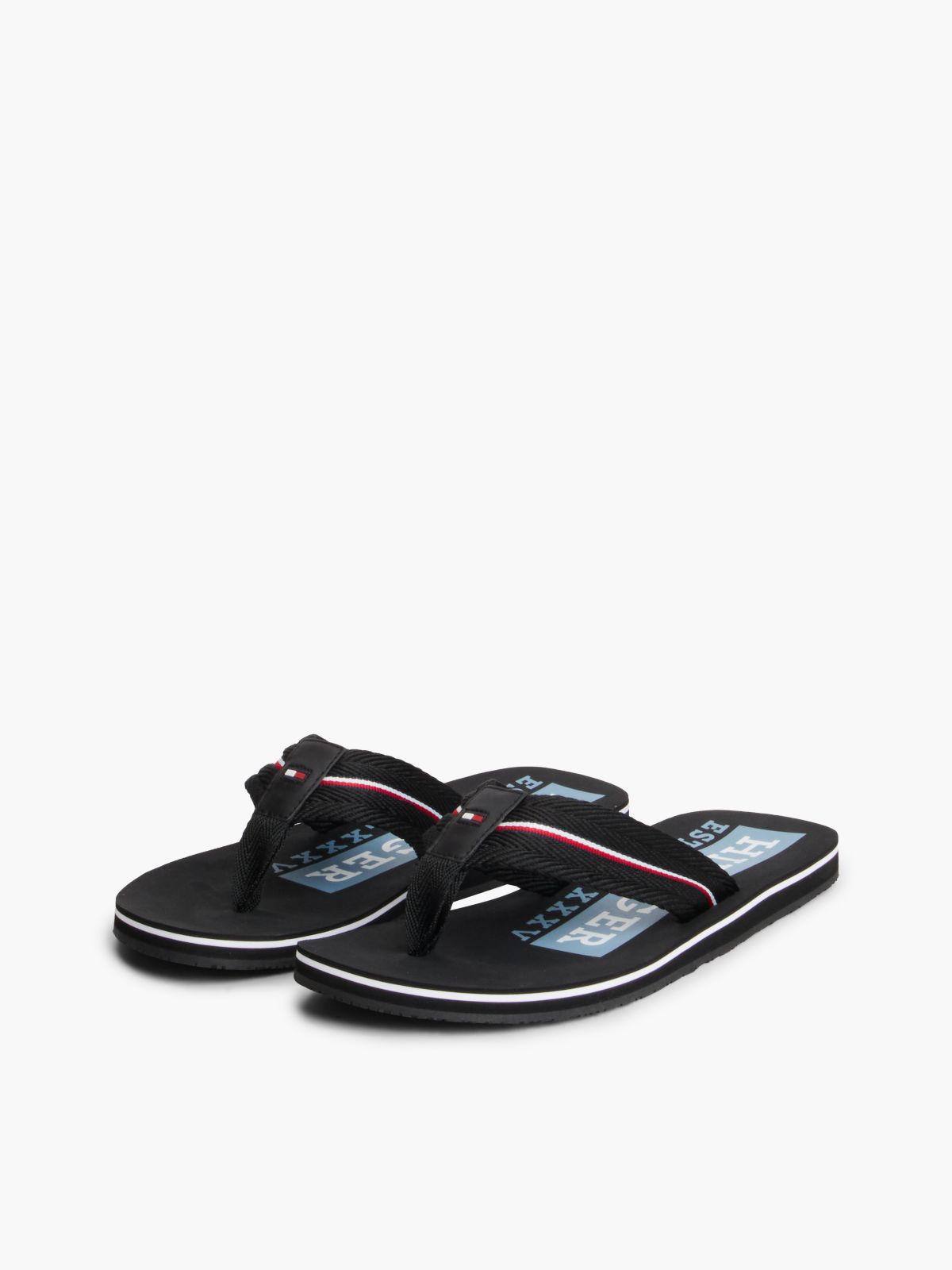 Signature Stripe Flip-Flop — Black
