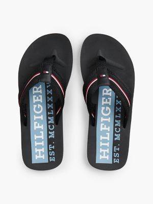 Мужские сандалии Tommy Hilfiger Signature Stripe Flip-Flop, цвет: Чёрный — фото 3