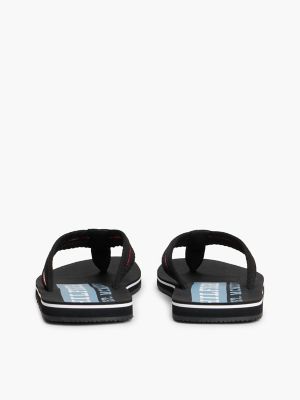 Мужские сандалии Tommy Hilfiger Signature Stripe Flip-Flop, цвет: Чёрный — фото 4