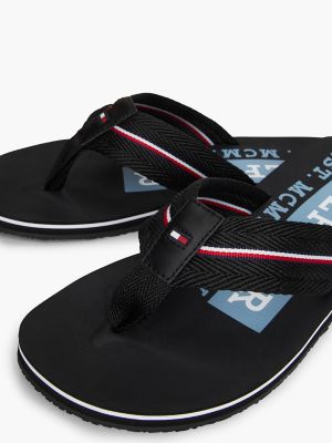 Мужские сандалии Tommy Hilfiger Signature Stripe Flip-Flop, цвет: Чёрный — фото 6
